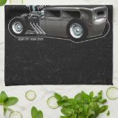 スエデパーソナライズされたセダン改造スピードショップガレージ キッチンタオル (折り畳み)