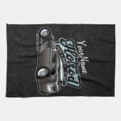 スエデパーソナライズされたセダン改造スピードショップガレージ キッチンタオル (横)