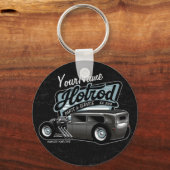 スエデパーソナライズされたセダン改造スピードショップガレージ キーホルダー (正面)