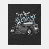 スエデパーソナライズされたセダン改造スピードショップガレージ フリースブランケット (正面)