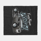 スエデパーソナライズされたセダン改造スピードショップガレージ フリースブランケット (正面(横))