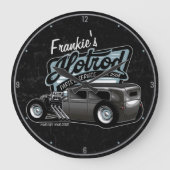 スエデパーソナライズされたセダン改造スピードショップガレージ ラージ壁時計 (正面)