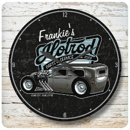 スエデパーソナライズされたセダン改造スピードショップガレージ ラージ壁時計