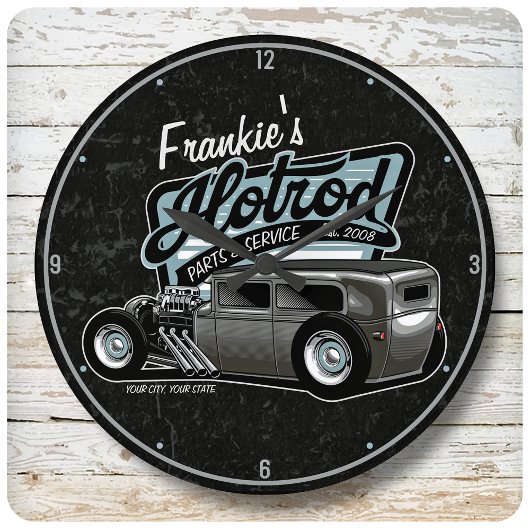 スエデパーソナライズされたセダン改造スピードショップガレージ ラージ壁時計