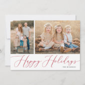 スエレガントクリプシンプルトカリグラフィー2フォトホリデー  シーズンカード (正面)