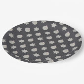 スエレガントター&クリスマスボーブルシルバー&ブラック ペーパープレート (アングル)