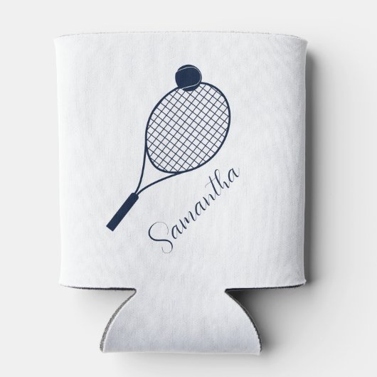 スエレガントトモダンニスプレーパーソナライズされたヤ 缶クーラー (裏面)