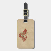 スエードの革の花 ラゲッジタグ (正面縦)