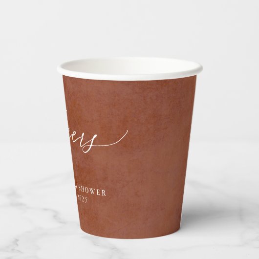 スエードテラコッタテクスチャエキゾチックモダン応援 紙コップ (裏面)