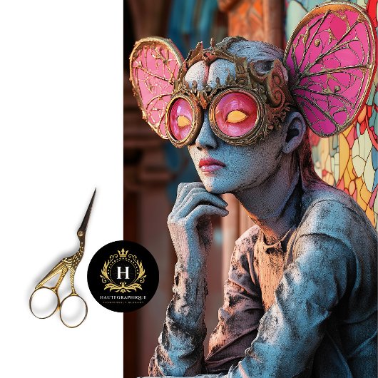 スエームパンクゴシックガーゴイレピンク蝶の羽 薄葉紙