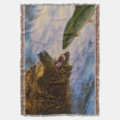 スエールヘッドサケが白熊の口に飛び込む スローブランケット (正面縦)