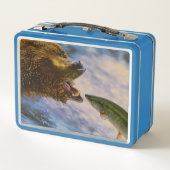 スエールヘッドサケが白熊の口に飛び込む メタルランチボックス (裏面)