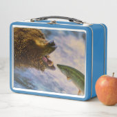 スエールヘッドサケが白熊の口に飛び込む メタルランチボックス (インサイチュ)