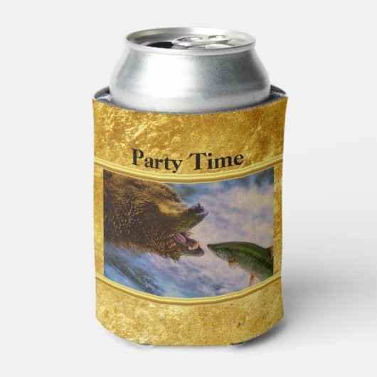 スエールヘッドサケが白熊の口に飛び込む 缶クーラー (缶正面)