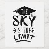 スカイが限界の巧妙な卒業キャプションかわいい ワインラベル (シングルラベル)