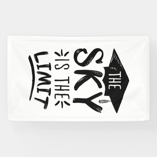 スカイが限界の巧妙な卒業キャプションかわいい 横断幕 (横)