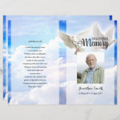 スカイと鳩の葬儀プログラムテンプレート (正面/裏面)