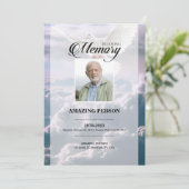 スカイと鳩の葬儀祈りの言葉カードテンプレート (スタンド正面)