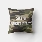 スカイの素晴らしパイロット、カモフラージュ、航空、ミニマリスト クッション (裏面)