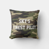 スカイの素晴らしパイロット、カモフラージュ、航空、ミニマリスト クッション (正面)