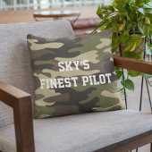 スカイの素晴らしパイロット、カモフラージュ、航空、ミニマリスト クッション