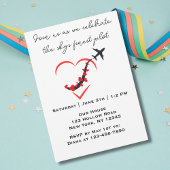 スカイの素晴らしパイロット、ハート飛行機、誕生日、シンプル 招待状