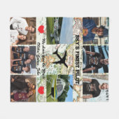 スカイの素晴らしパイロット、飛行機と地図、フォトコラージュ フリースブランケット (正面(横))