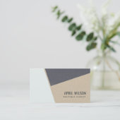 スカイアクアブルークラフトブラックセラミックジオメトリック 名刺 (スタンド正面)