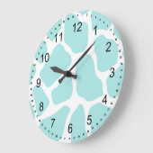 スカイアンドホワイトキリンプリント ラージ壁時計 (傾斜)