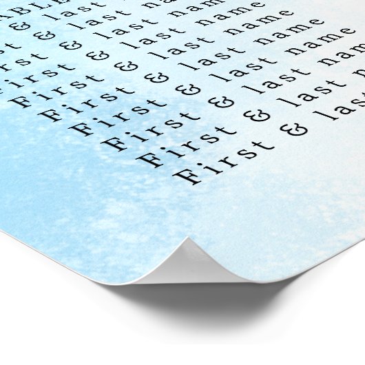 スカイウォーターカラー洗浄とエレガントな結婚式 ポスター (角)