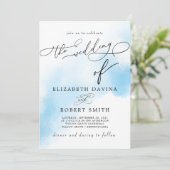 スカイウォーターカラー洗浄とエレガントな結婚式 招待状 (スタンド正面)