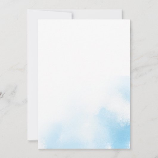 スカイウォーターカラー洗浄とエレガントな結婚式 招待状 (裏面)