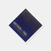 スカイカクテルのダイヤモンドパーティー | ネイビー スタンダードカクテルナプキン (角)