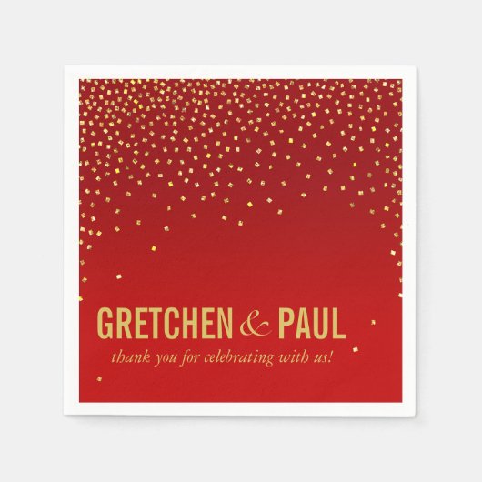 スカイカクテルのダイヤモンドパーティー | レッド スタンダードカクテルナプキン (正面)