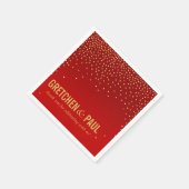 スカイカクテルのダイヤモンドパーティー | レッド スタンダードカクテルナプキン (角)