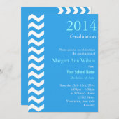 スカイカッコいいブルーサマー卒業式パーティー 招待状 (正面/裏面)