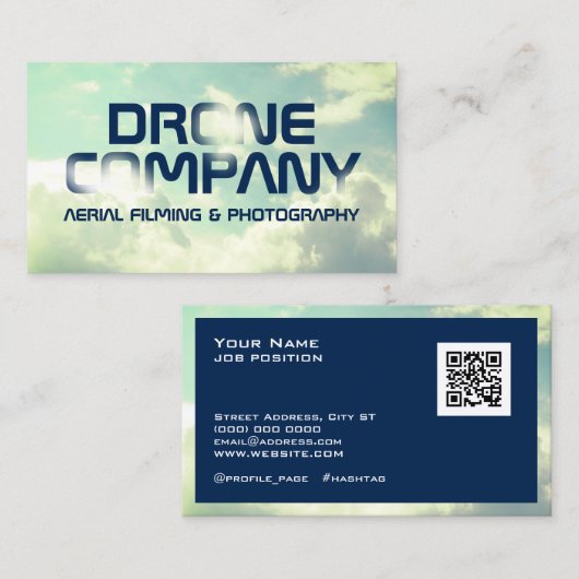 スカイクはっきりしたラウインスパイアド文字飛んでいる 名刺 (正面/裏面)