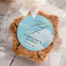 スカイクラウドブルーベビーシャワーありがとう ラウンドシール