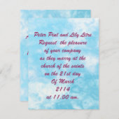 スカイクラウド結婚式招待状。 招待状 (正面/裏面)