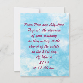 スカイクラウド結婚式招待状。 招待状