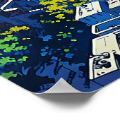 スカイゲートフューチャーシティーイラストレーションスタイルアート ポスター (角)