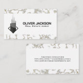 スカイコンテンポラリースクレーパー建物ロゴ 名刺 (正面/裏面)