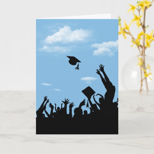 スカイシルエットを卒業 カード (黄色い花)