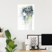 スカイジプシーボヘミアンウーマンコンテンポラリーアート ポスター (ホームオフィス)