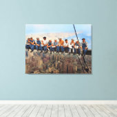 スカイスクレイパーで昼食 1932 ニューヨーク市 リマスターカラー キャンバスプリント (インサイチュ (ウッドフロア))