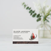 スカイスクレーパー建物アイコン |汚れ 名刺 (スタンド正面)