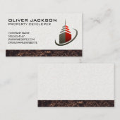 スカイスクレーパー建物アイコン |汚れ 名刺 (正面/裏面)