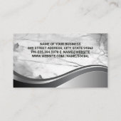 スカイスクレーパー建物 |大理石メタル背景 名刺 (裏面)