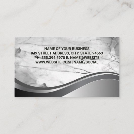 スカイスクレーパー建物 |大理石メタル背景 名刺 (裏面)