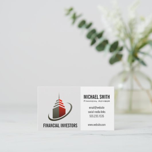 スカイスクレーパー建物 | 投資 | 名刺 (スタンド正面)